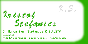 kristof stefanics business card